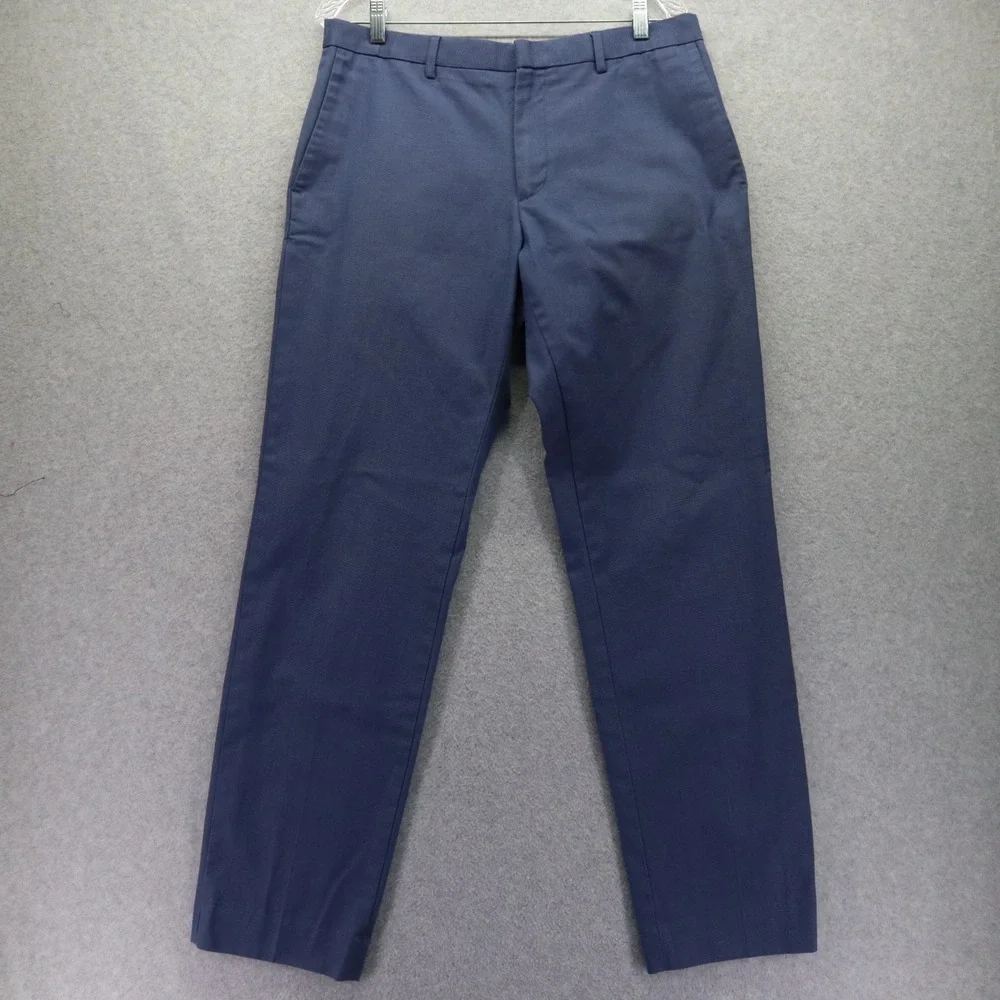 Banana Republic Pants Mens 33x34 Non-Iron Slim Fit Dress Suit Flat Front Blue‎